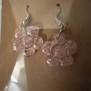 Daisy pink glitter Earrings